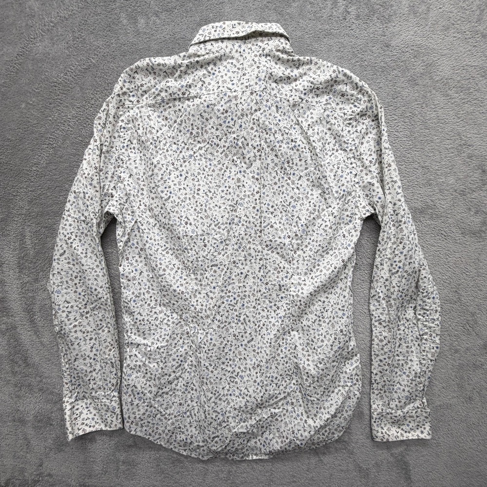 Paul Smith Shirt Mens White Floral Button Up Long Sleeve Made In Italy Cotton - Picture 11 of 12